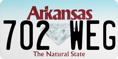 AR license plate 702WEG
