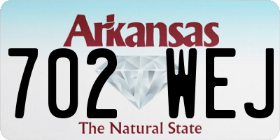 AR license plate 702WEJ