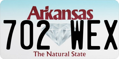 AR license plate 702WEX