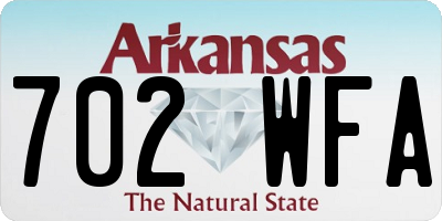 AR license plate 702WFA