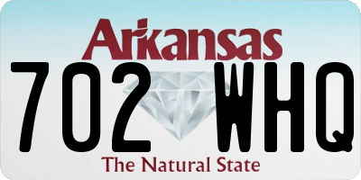 AR license plate 702WHQ