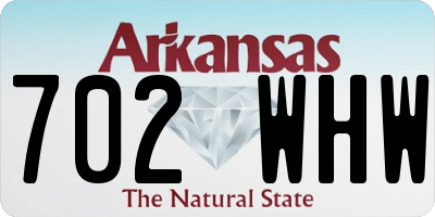 AR license plate 702WHW