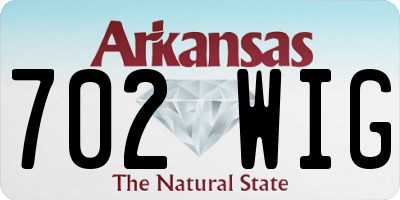 AR license plate 702WIG