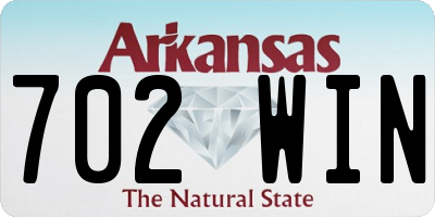 AR license plate 702WIN