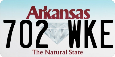 AR license plate 702WKE