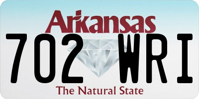 AR license plate 702WRI