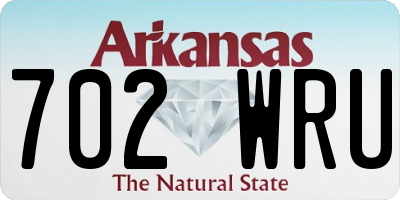 AR license plate 702WRU