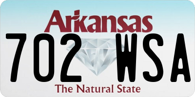 AR license plate 702WSA