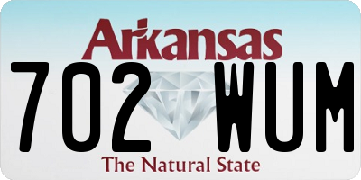 AR license plate 702WUM