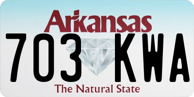 AR license plate 703KWA