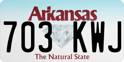 AR license plate 703KWJ