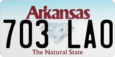 AR license plate 703LAO