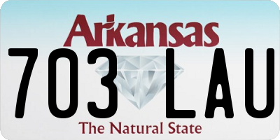 AR license plate 703LAU