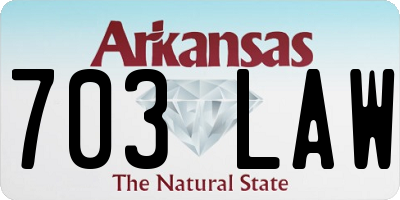AR license plate 703LAW