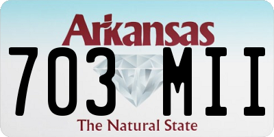 AR license plate 703MII