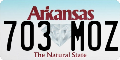 AR license plate 703MOZ
