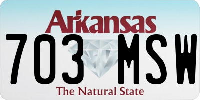 AR license plate 703MSW