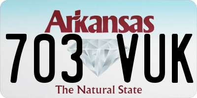 AR license plate 703VUK