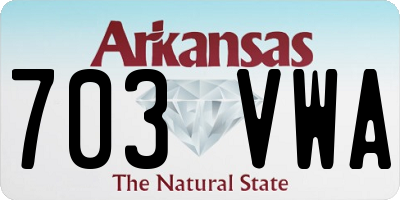 AR license plate 703VWA