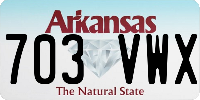 AR license plate 703VWX