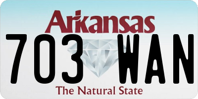 AR license plate 703WAN