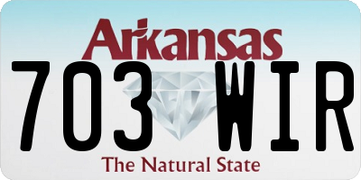 AR license plate 703WIR