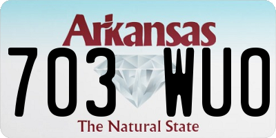 AR license plate 703WUO
