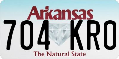 AR license plate 704KRO