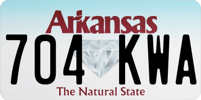 AR license plate 704KWA