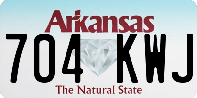AR license plate 704KWJ