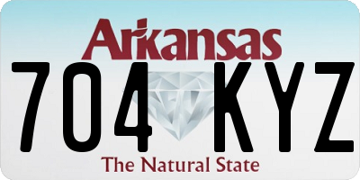AR license plate 704KYZ