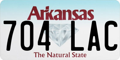 AR license plate 704LAC