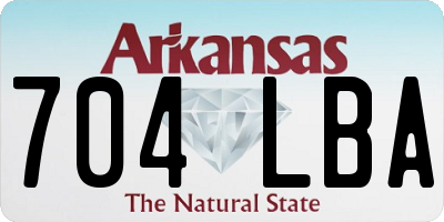 AR license plate 704LBA