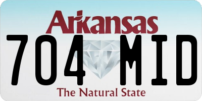 AR license plate 704MID