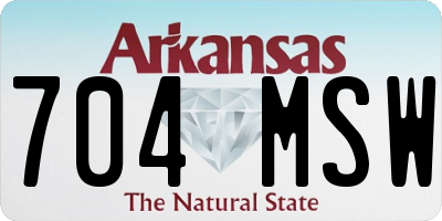 AR license plate 704MSW