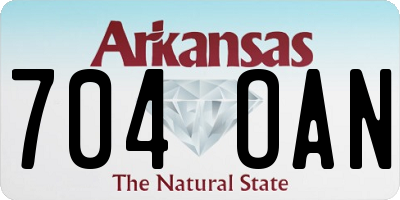 AR license plate 704OAN