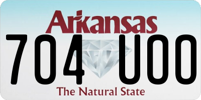 AR license plate 704UOO