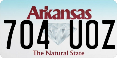AR license plate 704UOZ