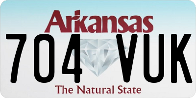 AR license plate 704VUK