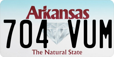 AR license plate 704VUM