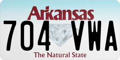 AR license plate 704VWA