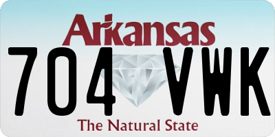 AR license plate 704VWK