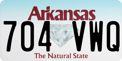AR license plate 704VWQ
