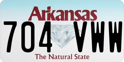 AR license plate 704VWW