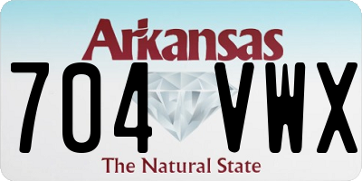 AR license plate 704VWX