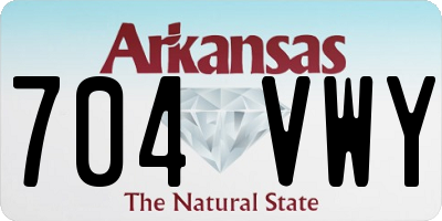 AR license plate 704VWY