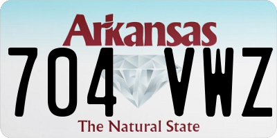 AR license plate 704VWZ