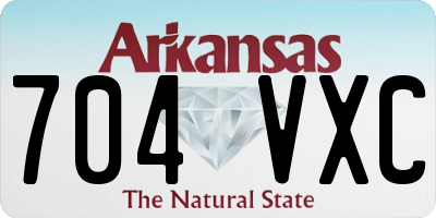 AR license plate 704VXC