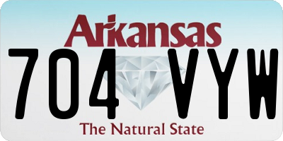 AR license plate 704VYW