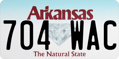 AR license plate 704WAC